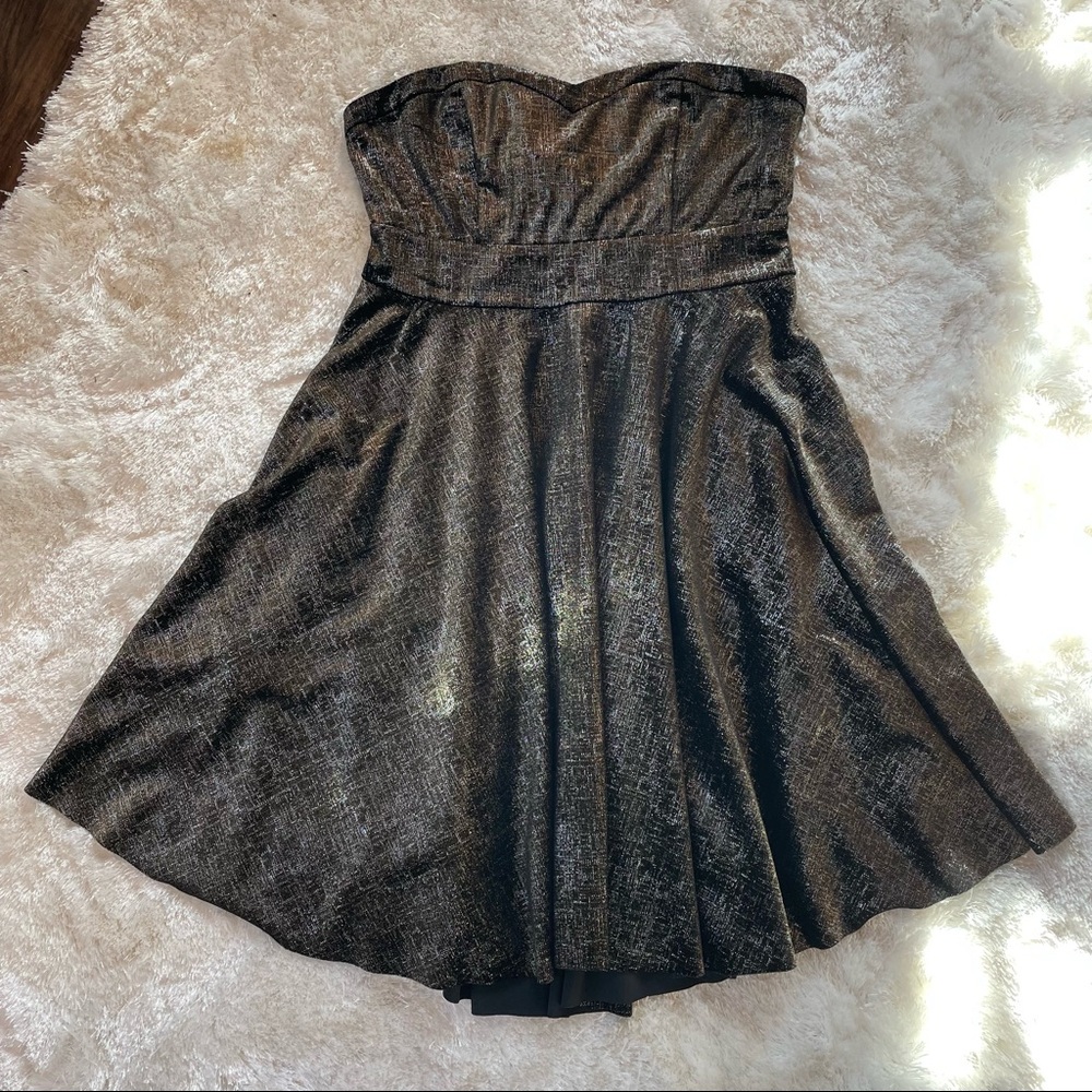 Free People Strapless Shimmer Metalic Dress